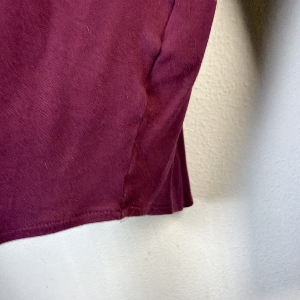 Lands End Womens 18 XL Maroon Long Sleeved Henley Shirt layering basic casual - Picture 3 of 9